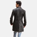 Men's Midlander Quilted Black Leather Coat