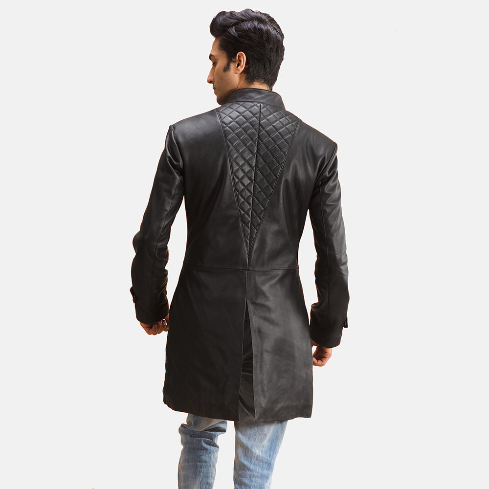 Men's Midlander Quilted Black Leather Coat
