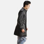 Men's Midlander Quilted Black Leather Coat