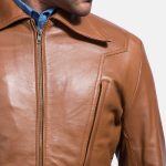 Men's Old School Brown Leather Jacket