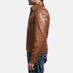 Men's Old School Brown Leather Jacket