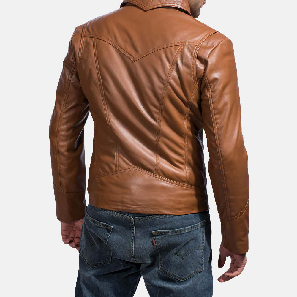 Men's Old School Brown Leather Jacket