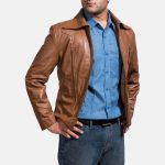 Men's Old School Brown Leather Jacket
