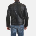 Men's Rustic Black Leather Biker Jacket