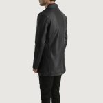 Men's Urban Slate Black Real Leather Blazer