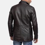 Men's Wine Black Italian Style Leather Blazer