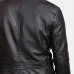 Men's Wine Black Italian Style Leather Blazer