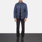 Men's Nelson Quilted Blue Windbreaker Jacket