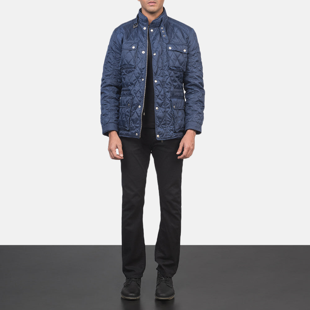 Men's Nelson Quilted Blue Windbreaker Jacket