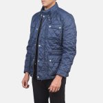Men's Nelson Quilted Blue Windbreaker Jacket