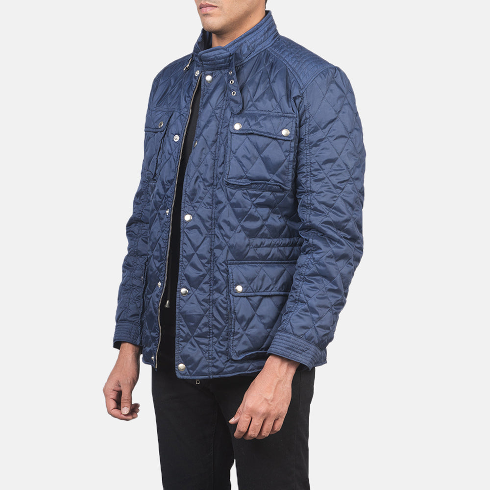 Men's Nelson Quilted Blue Windbreaker Jacket