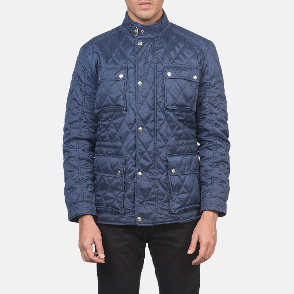 Men's Nelson Quilted Blue Windbreaker Jacket