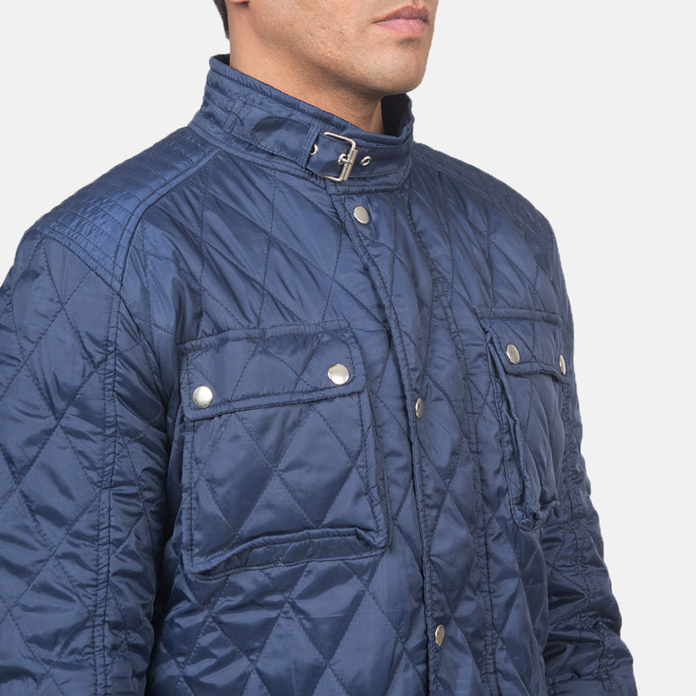 Men's Nelson Quilted Blue Windbreaker Jacket