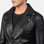 Men's Noah Black Leather Biker Jacket
