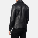 Men's Noah Black Leather Biker Jacket