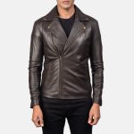 Men's Noah Brown Leather Biker Jacket