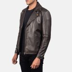 Men's Noah Brown Leather Biker Jacket