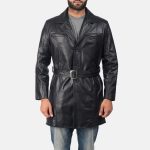 Men's Jordan Black Leather Coat