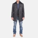 Men's Pierce Shearling Black Leather Jacket