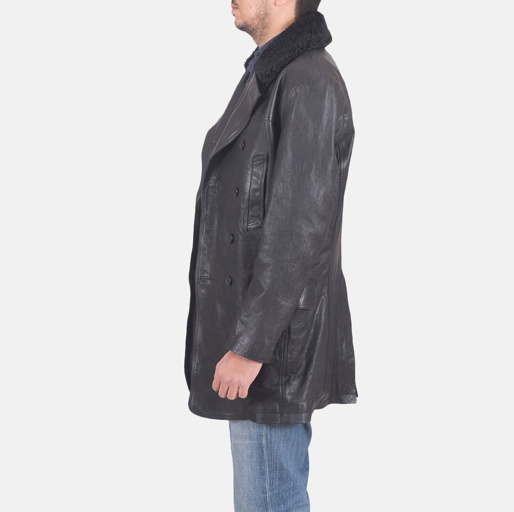 Men's Pierce Shearling Black Leather Jacket