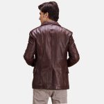 Men's Radaron Quilted Maroon Leather Blazer
