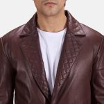 Men's Radaron Quilted Maroon Leather Blazer