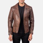 Men's Raiden Brown Leather Biker Jacket