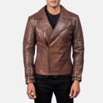 Men's Raiden Brown Leather Biker Jacket