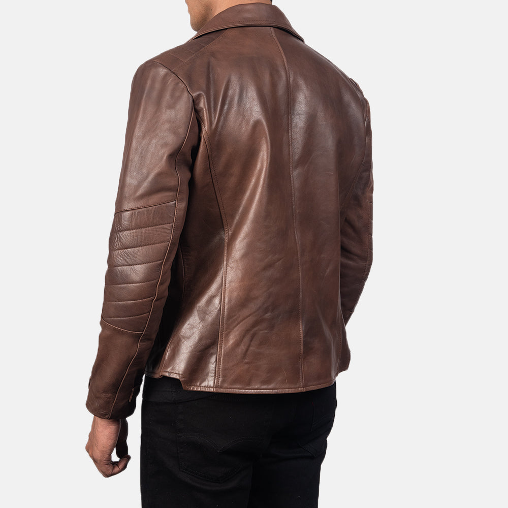 Men's Raiden Brown Leather Biker Jacket