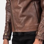 Men's Raiden Brown Leather Biker Jacket