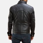 Men's Ranchson Black Leather Shirt Style Jacket