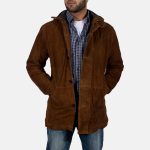 Men's Sheriff Brown Suede Leather Jacket