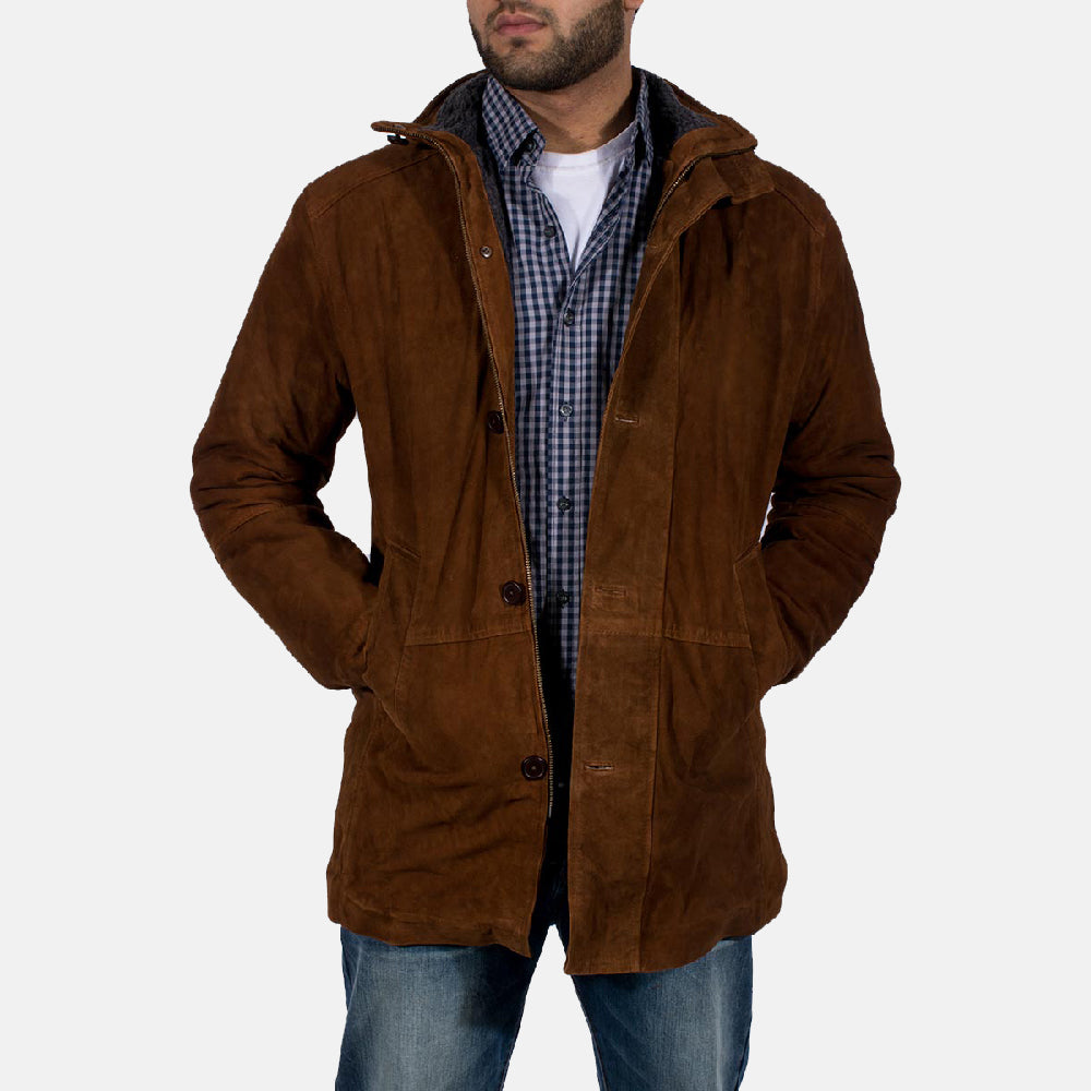 Men's Sheriff Brown Suede Leather Jacket