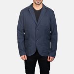 Men's Borges Navy Blue Cotton Blazer