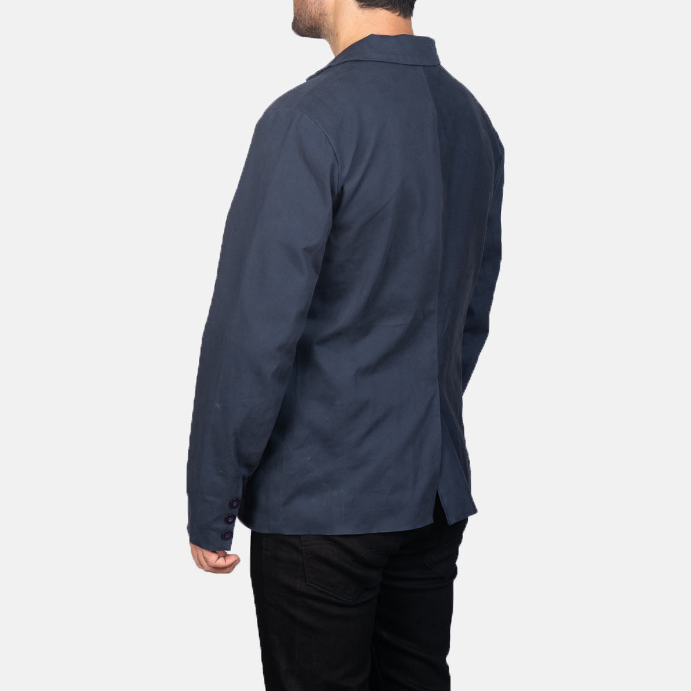 Men's Borges Navy Blue Cotton Blazer