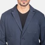 Men's Borges Navy Blue Cotton Blazer