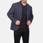 Men's Borges Navy Blue Cotton Blazer