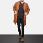 Men's Claud Khaki Wool Double Breasted Coat