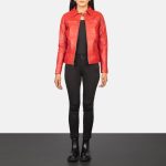 Women's Tomachi Red Real Sheepskin Leather Jacket