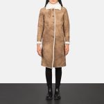 Women's Alina Shearling Brown Leather Coat