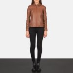 Women's Colette Brown Leather Jacket