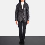 Women's Norma Brown Leather Blazer