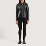 Women's Vixen Black Classic Collar Leather Jacket
