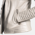 Women's Lana Silver Leather Bomber Jacket