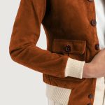 Women's Sasha A1 Brown Suede Leather Bomber Jacket