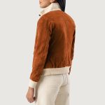 Women's Sasha A1 Brown Suede Leather Bomber Jacket