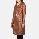 Women's Alice Brown Double Breasted Leather Coat