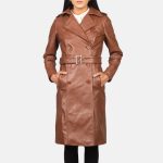 Women's Alice Brown Double Breasted Leather Coat
