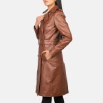 Women's Alice Brown Double Breasted Leather Coat