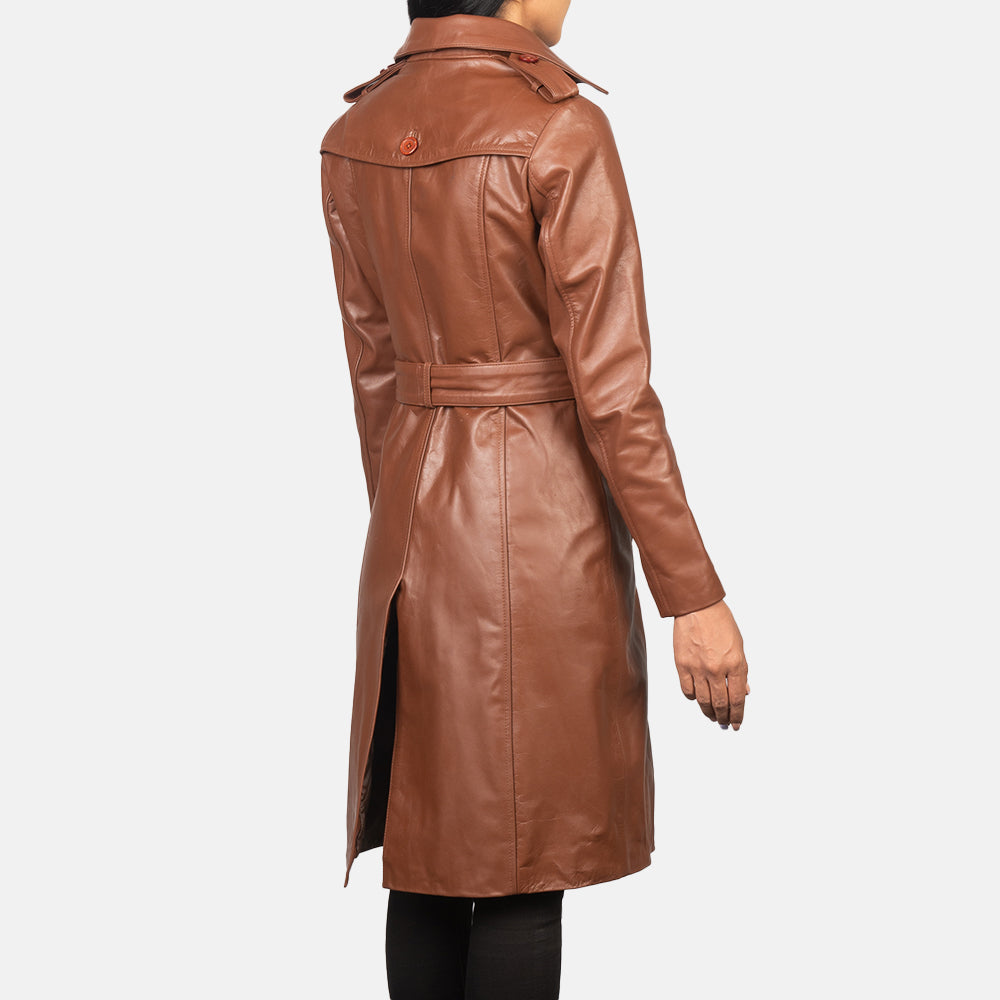Women's Alice Brown Double Breasted Leather Coat
